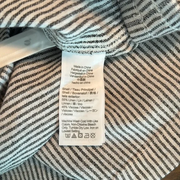 *NEW J. Crew Drawstring Pull-on Shorts Medium Black & White Stripes - Picture 8 of 8